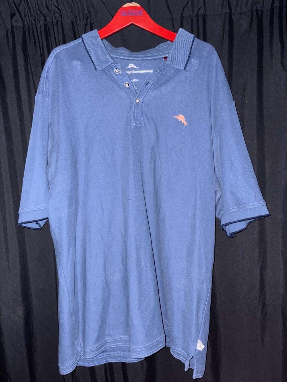 Tommy Bahama Supima Cotton Blue Short Sleeve Polo Shirt Size XL